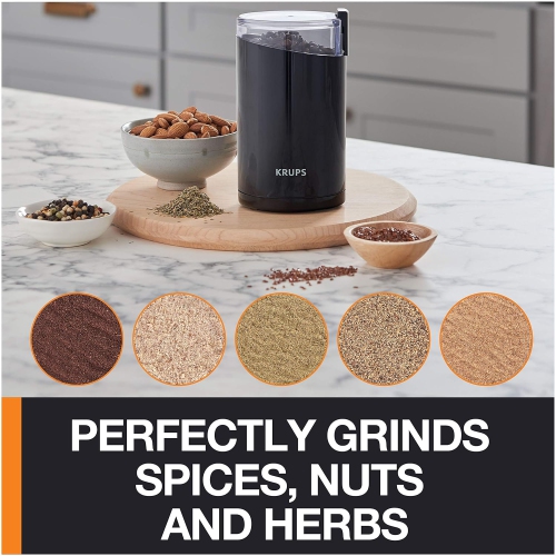 KRUPS One-Touch Coffee and Spice Grinder 12 Cup, 200 Watts - Black