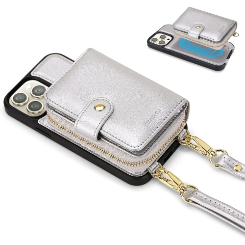 GENERIC  Designed for Iphone 14 Pro Case Wallet With Rfid Blocking Card Holder, Magnetic Detachable Lanyard Strap Wristlet