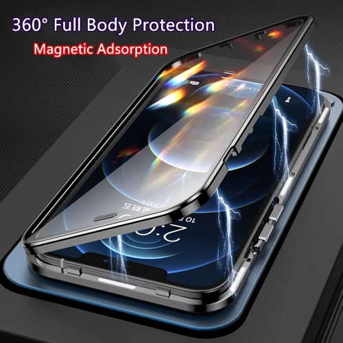 Case for iPhone 13 Pro, 360 Degree Double-Sided Protection Compatible with Magsafe Magnetic Adsorption Metal