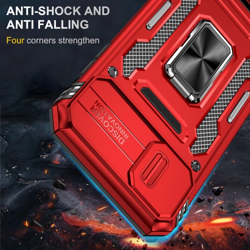 Case for iPhone X,iPhone Xs Case, Slide Camera Protective Case Rotate Ring Kickstand Shockproof Cover Case