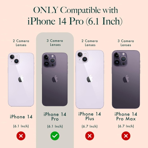 Rifle Paper Co. iPhone 14 Pro Case [Works with Wireless Charger] [10FT Drop Protection] Cute iPhone Case 6.1"