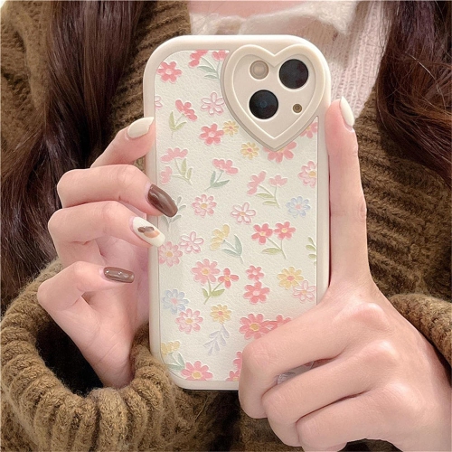 Compatible for iPhone 13 Case with Cute Flowers Floral Pattern for Women Girls Soft Silicone Love Lens