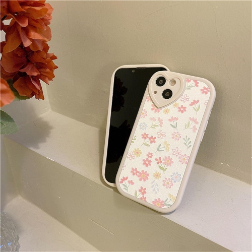 Compatible for iPhone 13 Case with Cute Flowers Floral Pattern for Women Girls Soft Silicone Love Lens