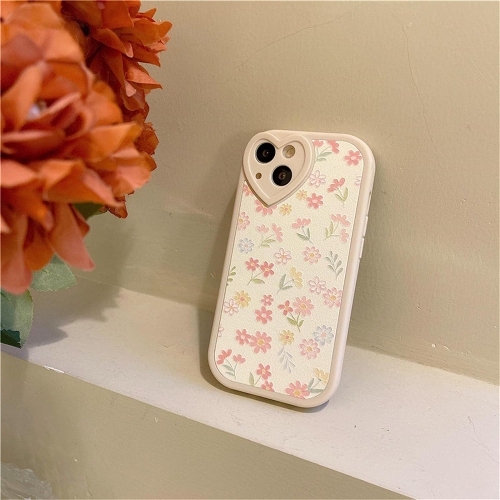 Compatible for iPhone 13 Case with Cute Flowers Floral Pattern for Women Girls Soft Silicone Love Lens
