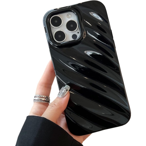 Cute Curly Wave Case for iPhone 13 Pro Max 6.7 inches, Water Ripple Pattern Phone Case Slim Shockproof Satin