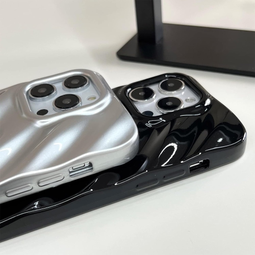 Cute Curly Wave Case for iPhone 13 Pro Max 6.7 inches, Water Ripple Pattern Phone Case Slim Shockproof Satin