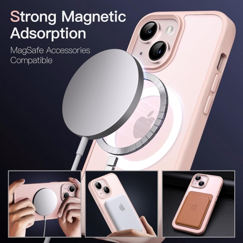 Magnetic Case for iPhone 13 6.1-Inch Compatible with MagSafe, Translucent Matte Back Slim Shockproof Phone Cover