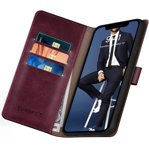 for iPhone 12/12 Pro 6.1" RFID Blocking Wallet case Credit Card Holder,Flip Book PU Leather Phone case