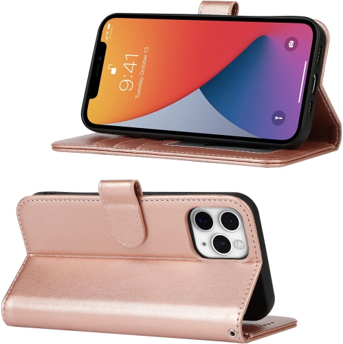 Étui portefeuille iPhone 11 Pro, pochette porte-carte en cuir de qualité supérieure avec fermeture magnétique et béquille pour femme