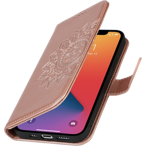 Étui portefeuille iPhone 11 Pro, pochette porte-carte en cuir de qualité supérieure avec fermeture magnétique et béquille pour femme