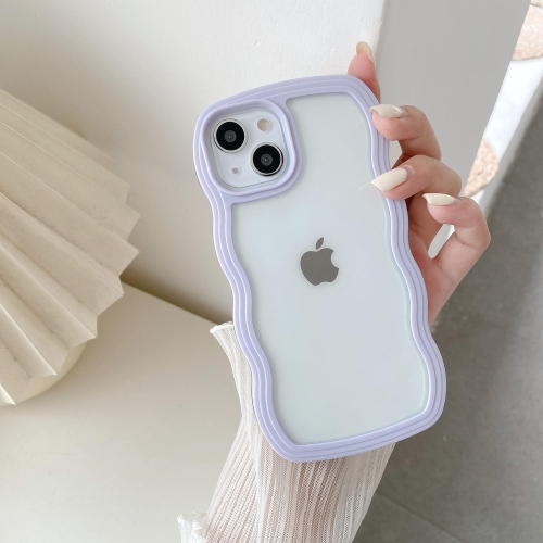 GENERIC  Compatible With Iphone 12/iphone 12 Pro(6.1 Inch) Case, Cute Curly Wave Frame Clear Case for Girls Women