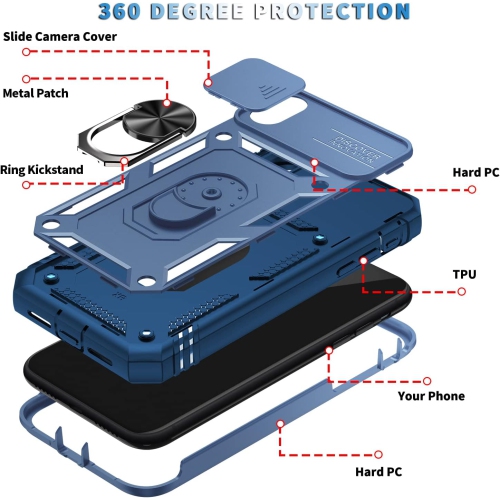 Case for iPhone Xs Max,Silicone Heavy-Duty Tough Rugged Lightweight Shockproof with Bracket Bumper Cover Case