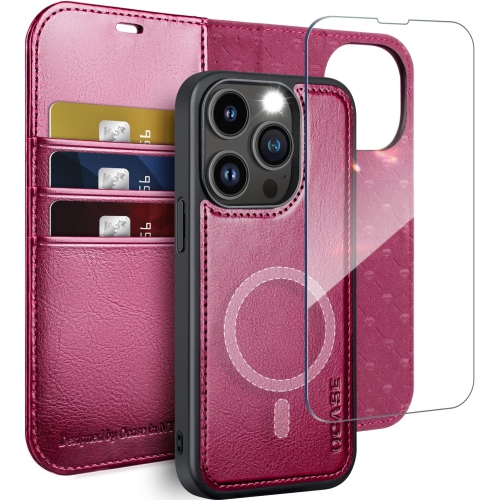 GENERIC  Iphone 14 Pro Max Case Wallet, Magnetic Detachable 2 In 1 Flip Pu Leather Case【Card