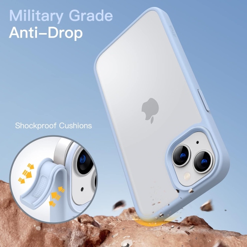 Matte Case for iPhone 13 6.1-Inch, Shockproof Military Grade Drop Protection, Frosted Translucent Back Phone