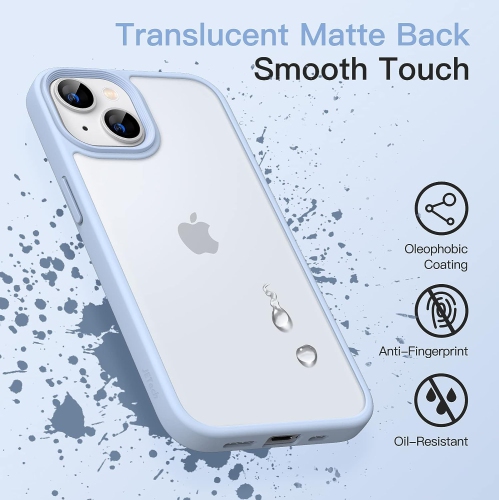 Matte Case for iPhone 13 6.1-Inch, Shockproof Military Grade Drop Protection, Frosted Translucent Back Phone