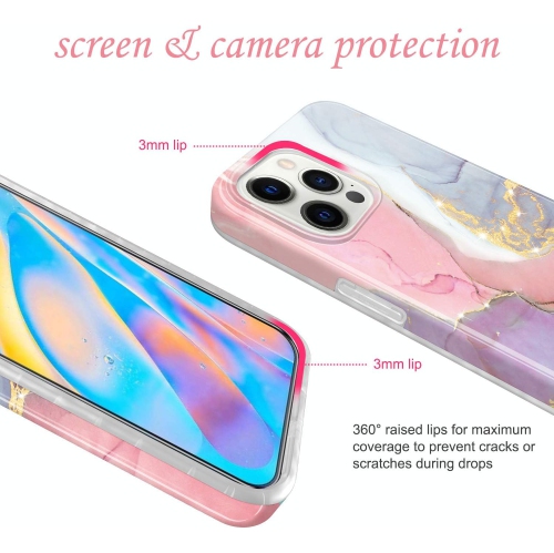 Gold Sparkle Glitter Case Compatible with iPhone 12 and iPhone 12 Pro Marble Slim Shockproof TPU Soft Rubber