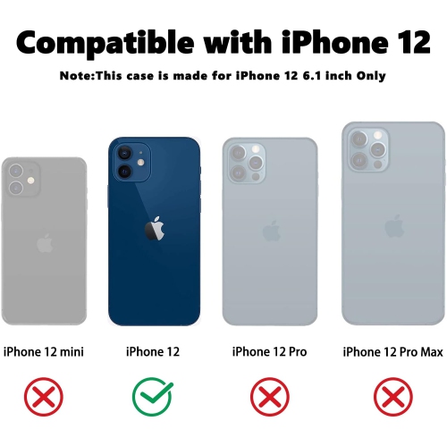 for iPhone 12 Case, Soft Silicone Full Camera Protecion Shockproof Phone Case Cover for iPhone 12 Case 6.1Inch