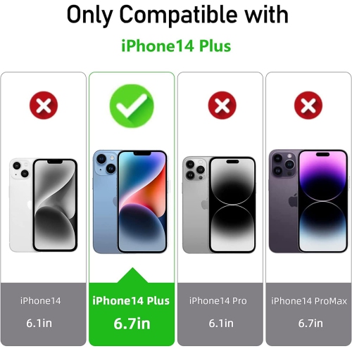 Compatible with iPhone 14 Plus Case with Flowers,for Girly Women,Shockproof Clear Floral Pattern Hard Back Cover