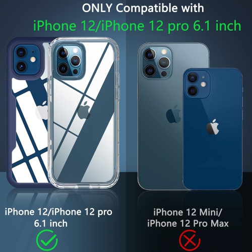 for iPhone 12 Case,Phone Case iPhone 12/iPhone 12 Pro Clear with [Built-in Screen Protector ] Dual Layer Full