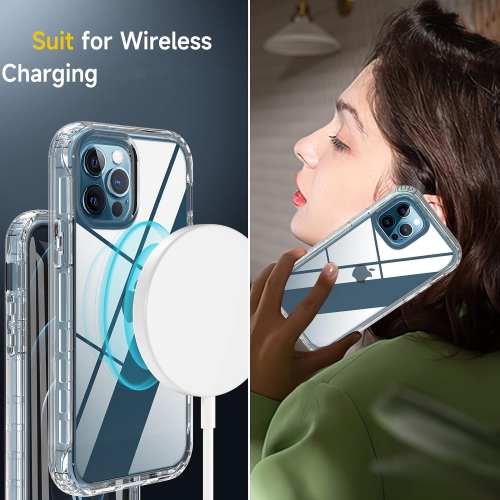 for iPhone 12 Case,Phone Case iPhone 12/iPhone 12 Pro Clear with [Built-in Screen Protector ] Dual Layer Full