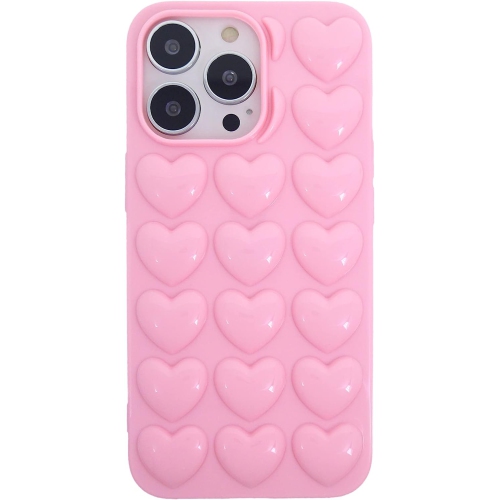 GENERIC  Iphone 13 Pro Case for Women, 3D Pop Bubble Heart Kawaii Gel Cover, Cute Girly for Iphone13 Pro 6.1 Inch 2021