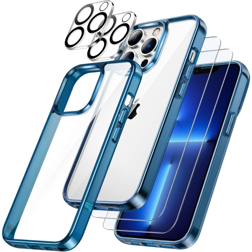 GENERIC  3 In 1 Case for Iphone 13 Pro Max 6.7-Inch, With 2-Pack Screen Protector And 2-Pack Camera Lens Protector, Full