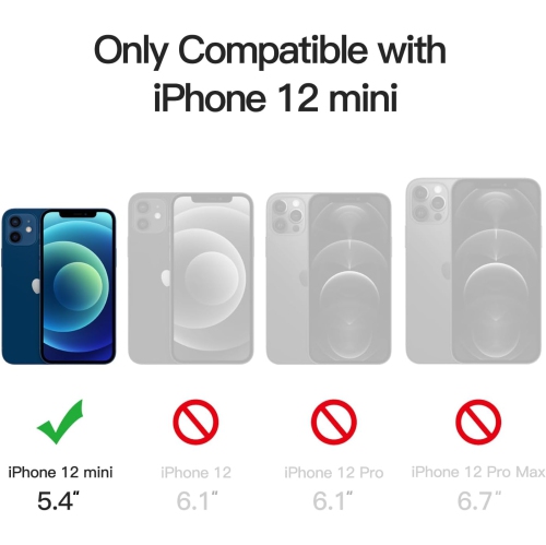 Étui magnétique pour iPhone 12 Mini de 5,4 po compatible avec MagSafe, téléphone antichoc translucide mat