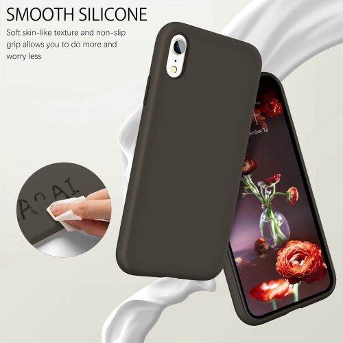 for iPhone XR Case, Liquid Silicone Slim Cover with Microfiber Cloth Lining Cushion Shockproof Full Body