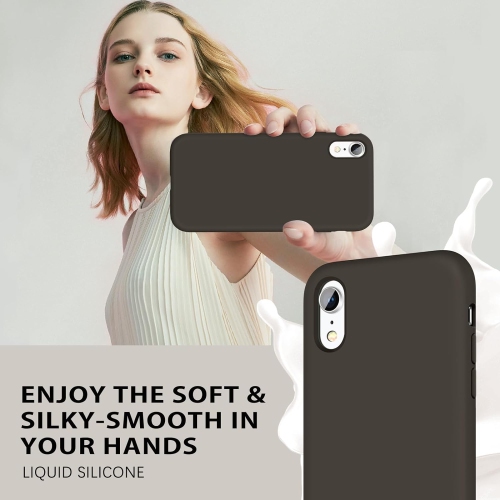 for iPhone XR Case, Liquid Silicone Slim Cover with Microfiber Cloth Lining Cushion Shockproof Full Body