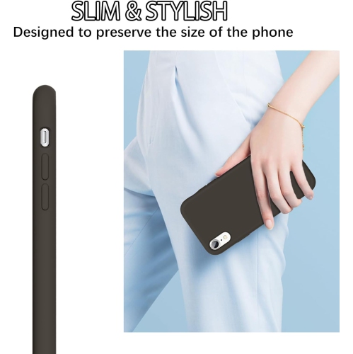 for iPhone XR Case, Liquid Silicone Slim Cover with Microfiber Cloth Lining Cushion Shockproof Full Body
