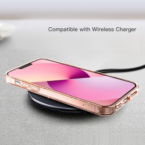 Glitter Case for iPhone 13 6.1-Inch, Bling Sparkle Shockproof Phone Bumper Cover, Cute Sparkly for Women