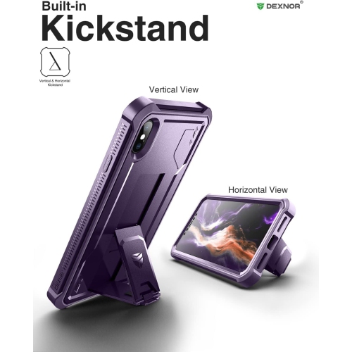 Case for iPhone Xs MAX 360 Full Body Heavy Duty Rugged Shockproof Military Drop Tested Protective Cover Built in