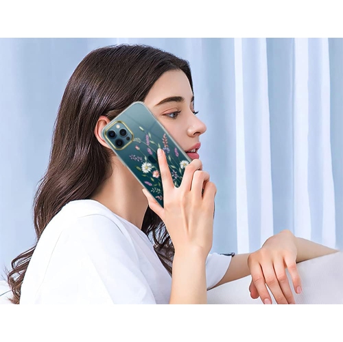 Étui iPhone 11 Pro, étui adorable iPhone 11 Pro avec fleurs, pour femmes féminines féminines, antichoc, rigide à motif floral transparent