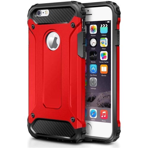 GENERIC  [Armor] Case for Iphone 6 / 6S, Heavy Duty [4 Corners Shockproof Protection] Bumper Cover (Red)