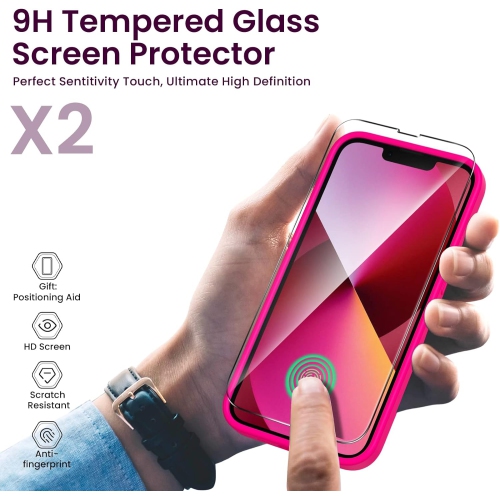 Compatible with iPhone 13 Case 6.1 inch, with 2 x Screen Protector, Liquid Silicone Gel Rubber Cover [Full