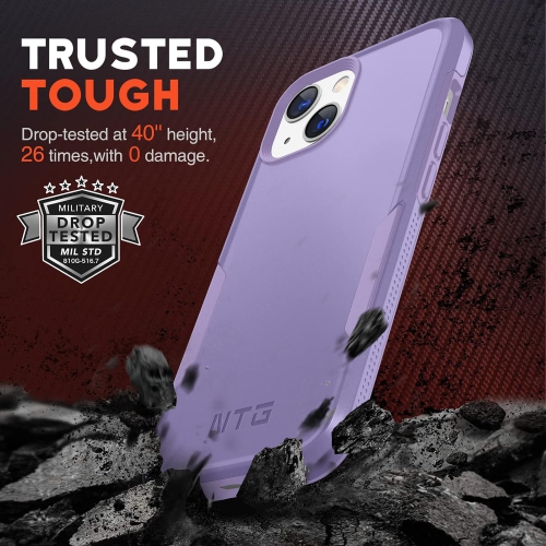 Military Shockproof iPhone 14 Case, iPhone 13 Case [2 Layer Structure Protection] [Military Grade Anti-Drop] Hard