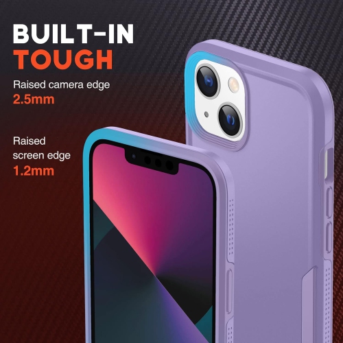 Military Shockproof iPhone 14 Case, iPhone 13 Case [2 Layer Structure Protection] [Military Grade Anti-Drop] Hard