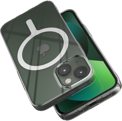 iPhone 13 Mini Ultra Thin Clear Phone Cover for MagSafe Case, Non Yellowing Strong Magnetic Slim Fit Cell