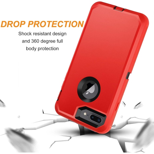 Case for iPhone 7 Plus/iPhone 8 Plus with Screen Protector [Shockproof] [Dropproof] [Dust-Proof], 3 in 1 Full Body