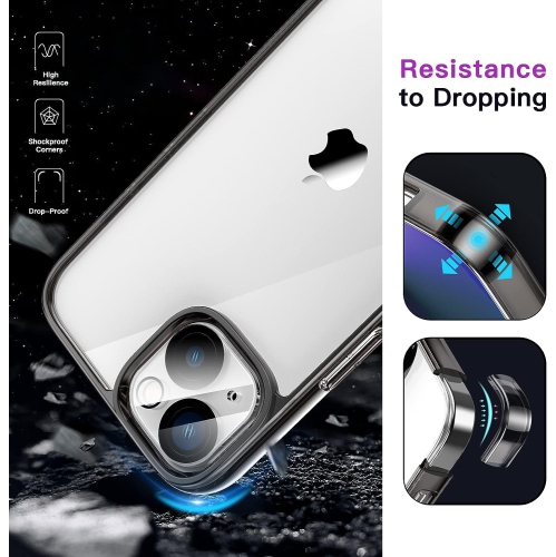 3 in 1 Case for iPhone 13 6.1-Inch, with 2-Pack Screen Protector and 2-Pack Camera Lens Protector, Full Coverage