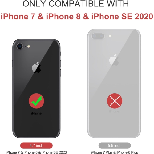 iPhone 8/7/SE 2020/SE 2022 Case, iPhone SE 2020 2022 Wallet Case for Women Men, Durable PU Leather Flip Strap