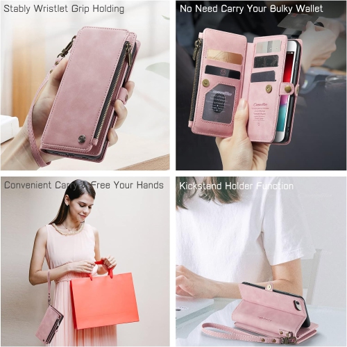 iPhone 8/7/SE 2020/SE 2022 Case, iPhone SE 2020 2022 Wallet Case for Women Men, Durable PU Leather Flip Strap