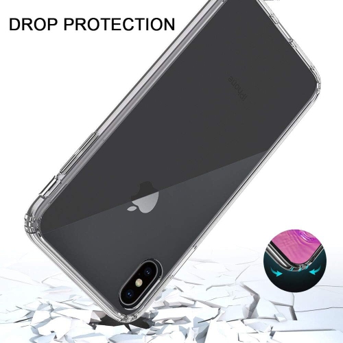 iPhone Xs Case/iPhone X Case Transparent Hard PC Back + Soft TPU Bumper, [Shock-Absorption] [Full Protection]