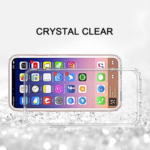 iPhone Xs Case/iPhone X Case Transparent Hard PC Back + Soft TPU Bumper, [Shock-Absorption] [Full Protection]