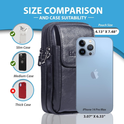 Genuine Leather Cell Phone Holster Case iPhone 11 Pro XS Max 8 7 6 Plus Belt Clip Loop Pouch Galaxy S20 S10+