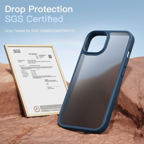 Étui mat pour iPhone 12/12 Pro 6,1 po, protection antichoc de qualité militaire contre les chutes, dos givré translucide