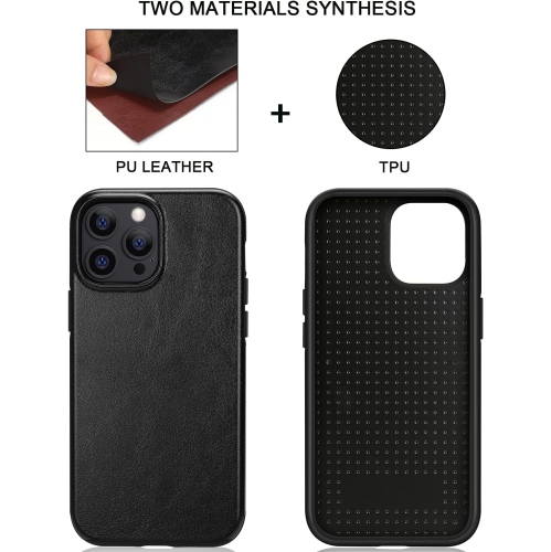 Compatible with iPhone 13 Pro Max Case Premium Leather TPU Hybrid Case Compatible for iPhone 13 Pro Max