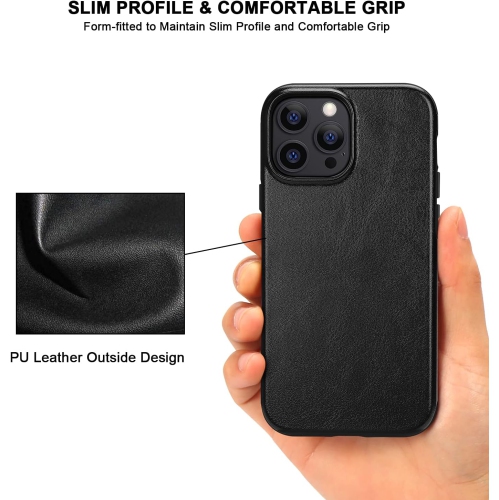 Compatible with iPhone 13 Pro Max Case Premium Leather TPU Hybrid Case Compatible for iPhone 13 Pro Max