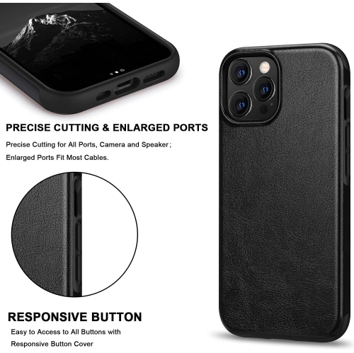 Compatible with iPhone 13 Pro Max Case Premium Leather TPU Hybrid Case Compatible for iPhone 13 Pro Max