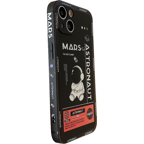 for iPhone 14 Pro Cute Case, Cool Cartoon Astronaut Space Mars Rocket Design Stylish Bumper TPU Rubber